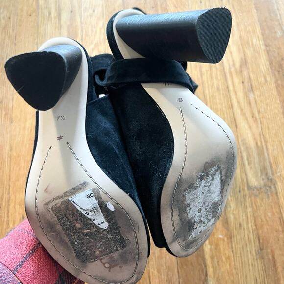 Splendid navarro suede heel black chunky heel lace up - Picture 4 of 7